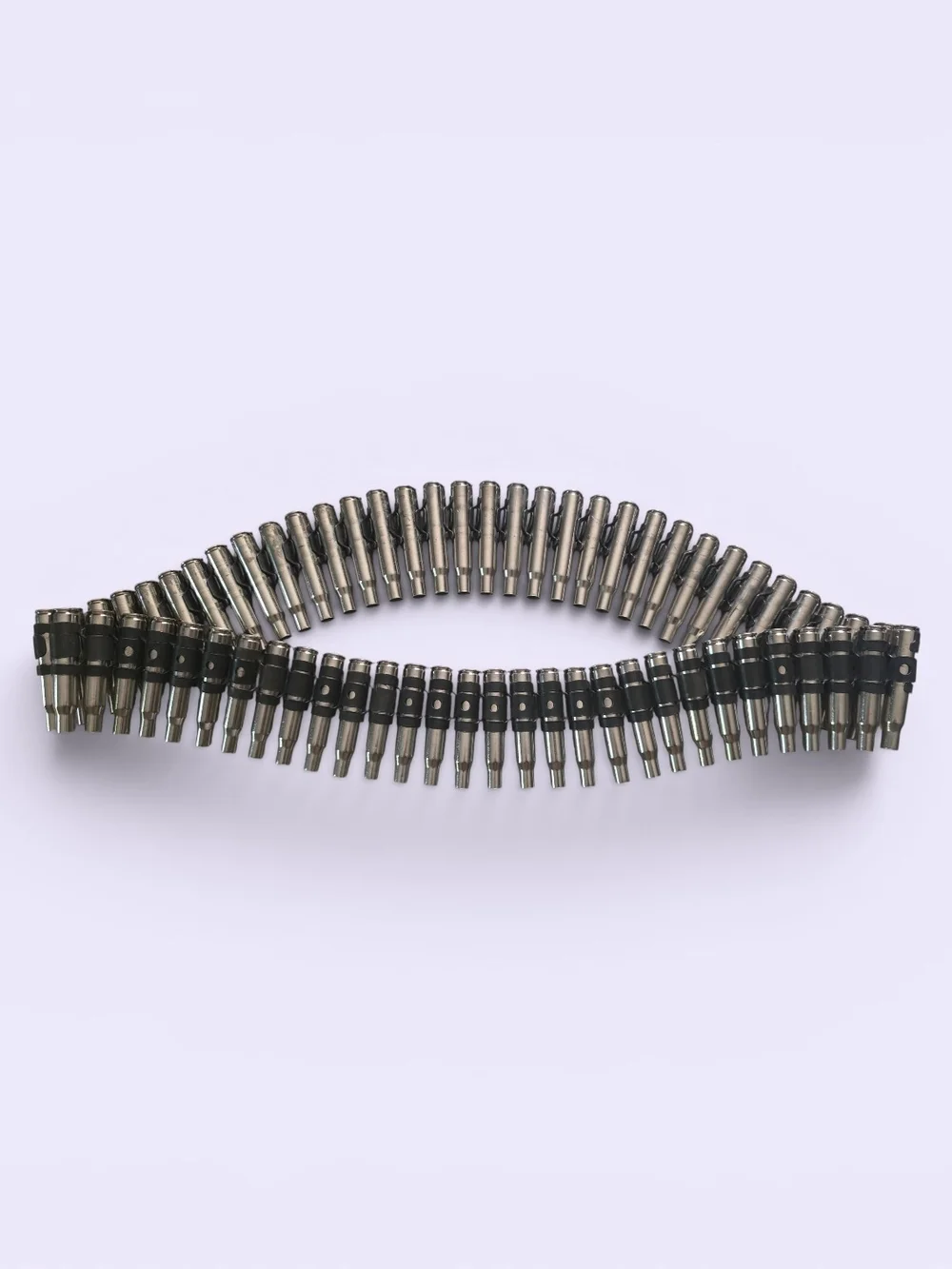 Metal Bullet Chain Belt in Silver and Black